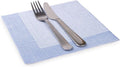 Restaurantware Luxenap 15.8 x 15.8 Inch Linen-Feel Napkins 600 airlaid Disposable Napkins - Sustainable Durable White Paper Square Paper Napkins With Blue Threads For All Kinds Of Events