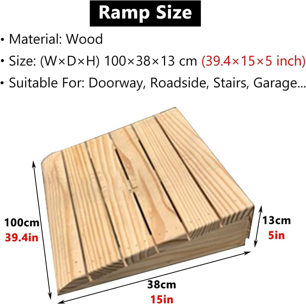 Floor Transition Strip Floor Divider Strip, Indoor Stair Ramp 3/4/5/6/7/8 Inch Rise, 2 Pack Solid Wood Threshold Ramps for Doorways Garage Entryway, Outdoor Curb Ramp/Slope Non Slip Portable ( Size :