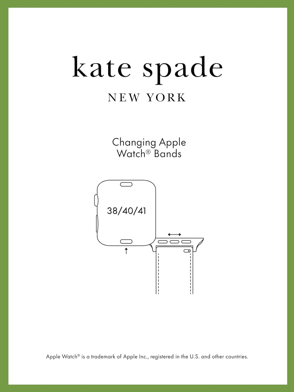 kate spade new york Designer Interchangeable Stainless Steel Band Compatible with Your 38/40/41mm Apple Watch Series 9/8/7/6/5/4/3/2/1/SE