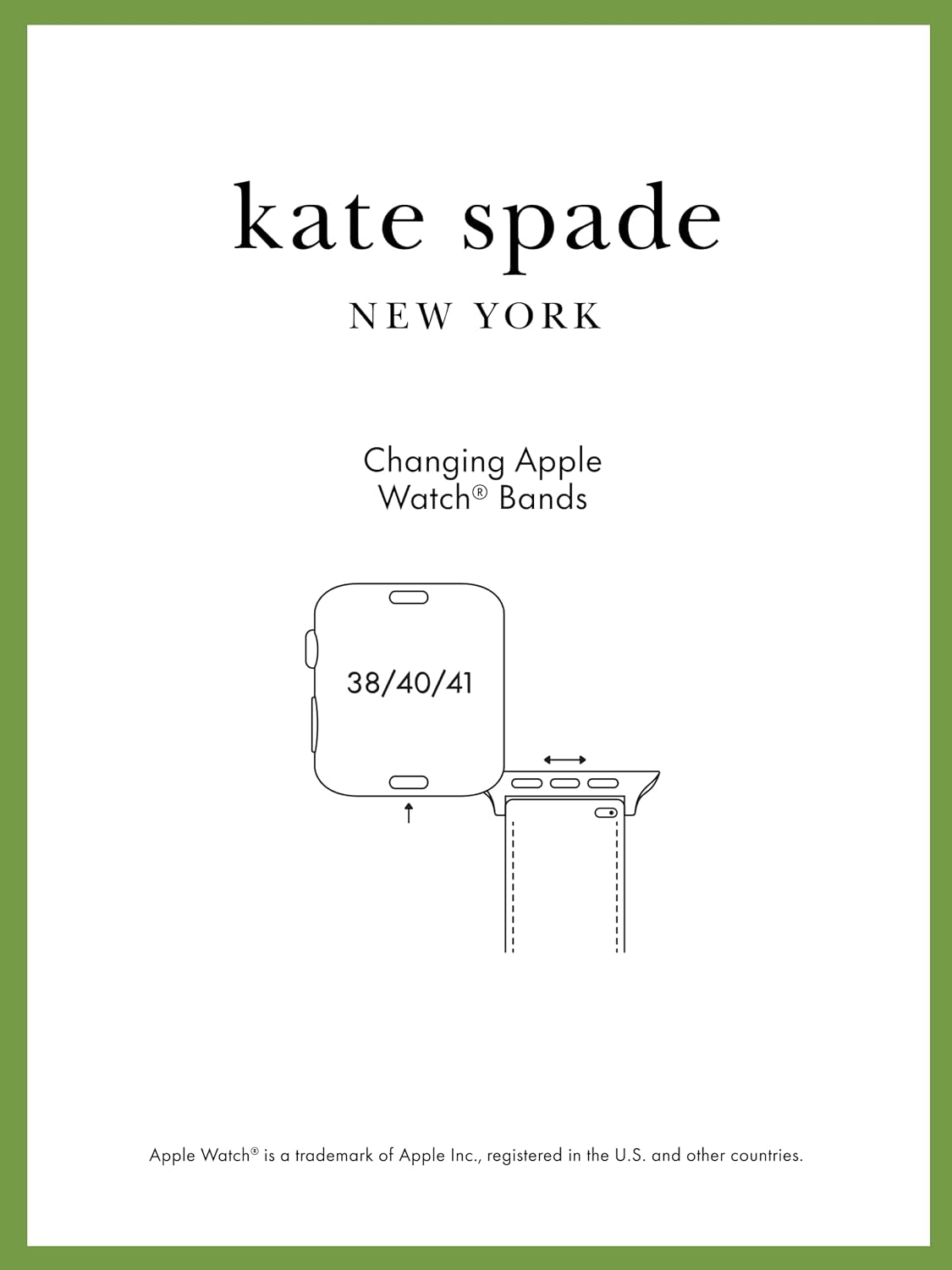 kate spade new york Designer Interchangeable Stainless Steel Band Compatible with Your 38/40/41mm Apple Watch Series 9/8/7/6/5/4/3/2/1/SE