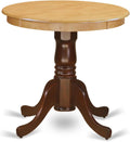 East West Furniture EMT-OMA-TP Eden Dining Room Table - a Round kitchen Table Top with Pedestal Base, 30x30 Inch, Oak & Mahogany