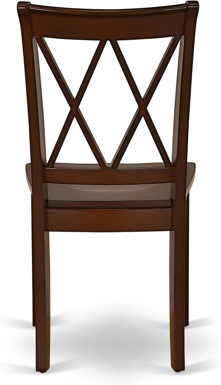 East West Furniture ANCL5-MAH-W 5 Piece Dining Table Set for 4 Includes a Round Kitchen Table with Pedestal and 4 Kitchen Dining Chairs, 36x36 Inch, Mahogany