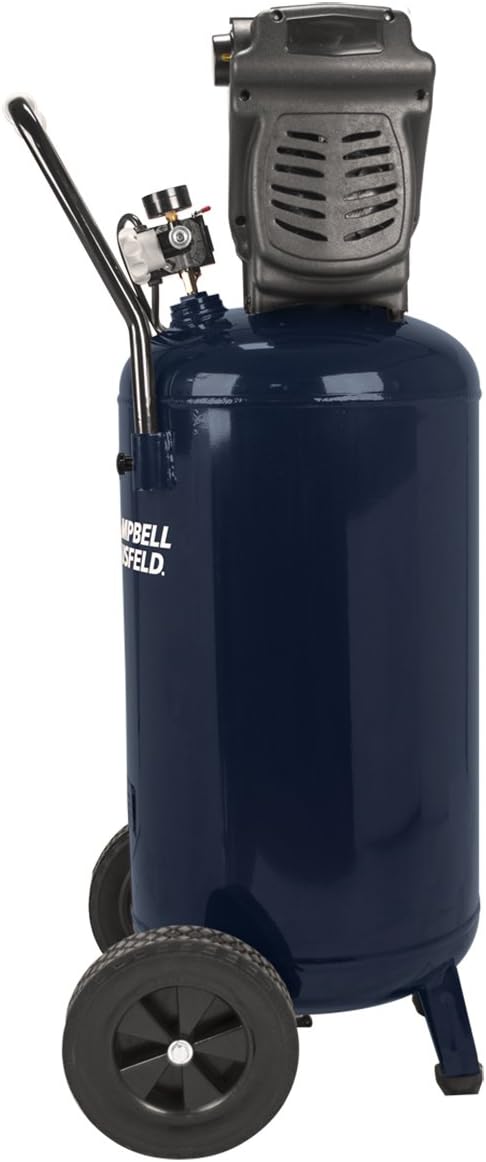 Campbell Hausfeld 26 Gallon Vertical Oil‑Free Air Compressor, 150 PSI, 4 CFM @ 90 PSI
