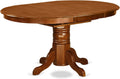 East West Furniture AVT-SBR-TP Avon Kitchen Dining Table - an Oval Wooden Table Top with Butterfly Leaf & Pedestal Base, 42x60 Inch, Saddle Brown
