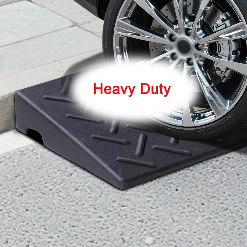 Portable Wheelchair Ramp Rubber Driveway Ramps Car Slope Ramp 1.5' 2' 2.4' 2.7' 3' 3.5' 4' Rise Threshold Ramp Loading Curb Ramp(7cm/2.7' Rise)