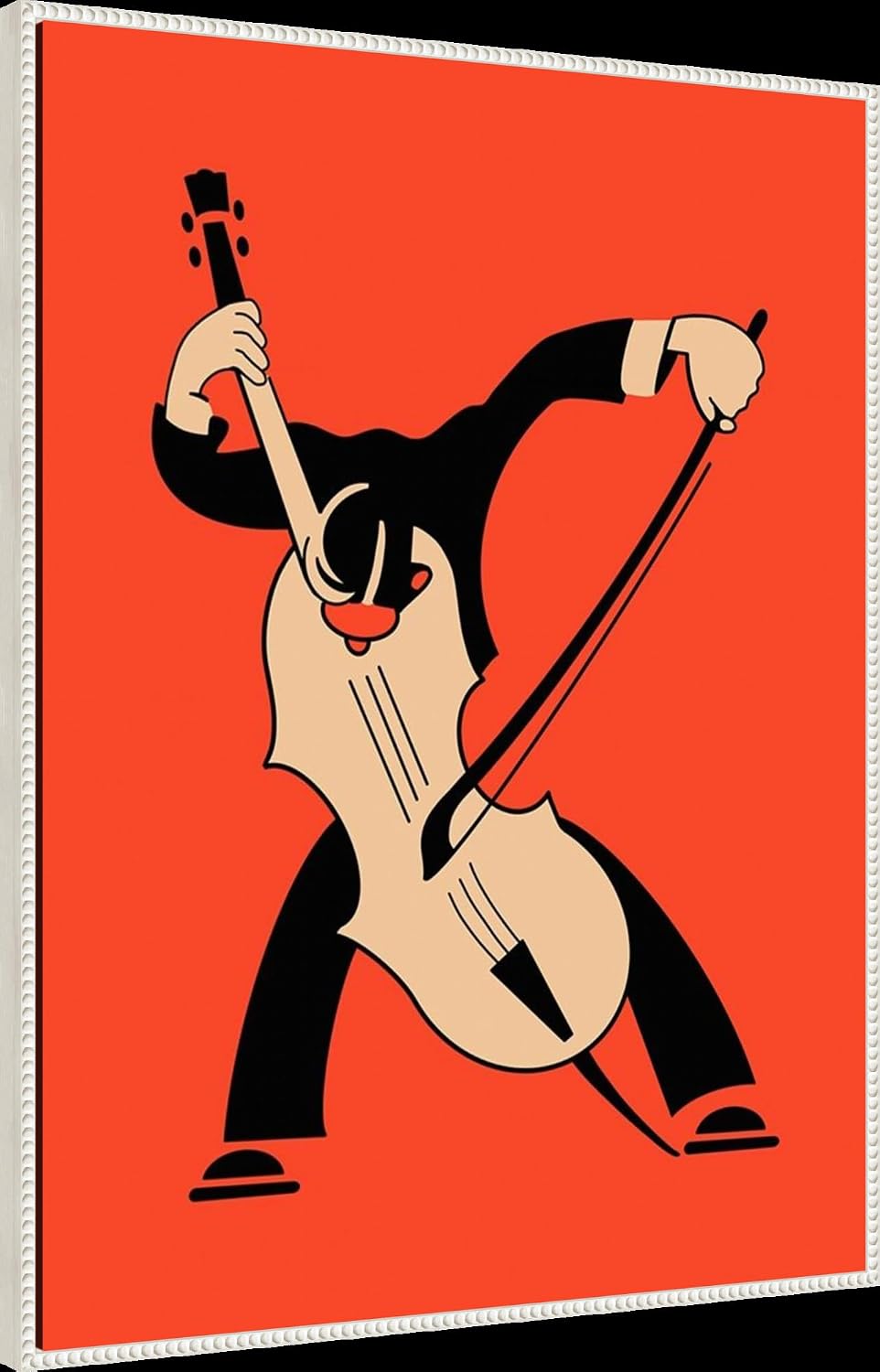 Amanti Art Framed Canvas Wall Art 42x32 The Cello by Mark Rogan, Framed Wall Art Canvas, Music Artwork, Traditional Decor, Oversize Poster Painting for Living Room, Bedroom, Bathroom, Kitchen, Office