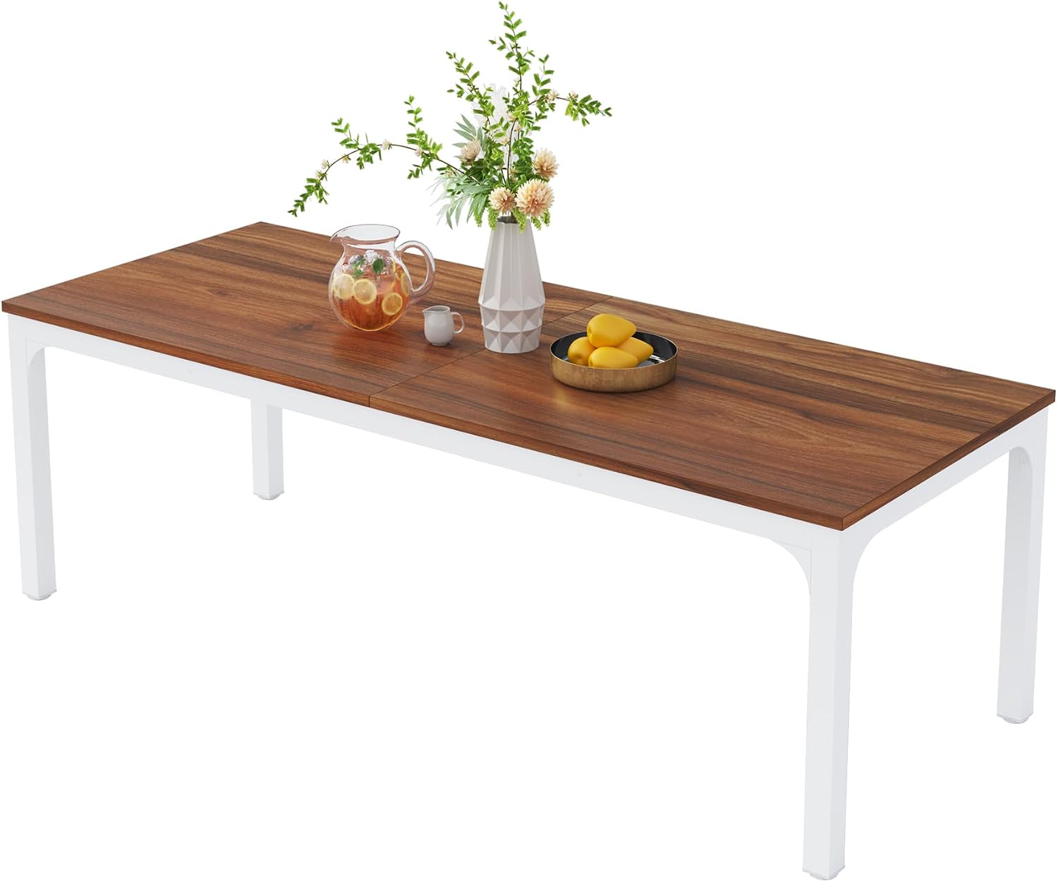 Tribesigns 78-Inch Long Dining Table for 6-8 People, Narrow Rectangular Dinner Table, 8 Seat Rustic Wood Kitchen Furniture for Dining Room (Only Table) (Walnut)
