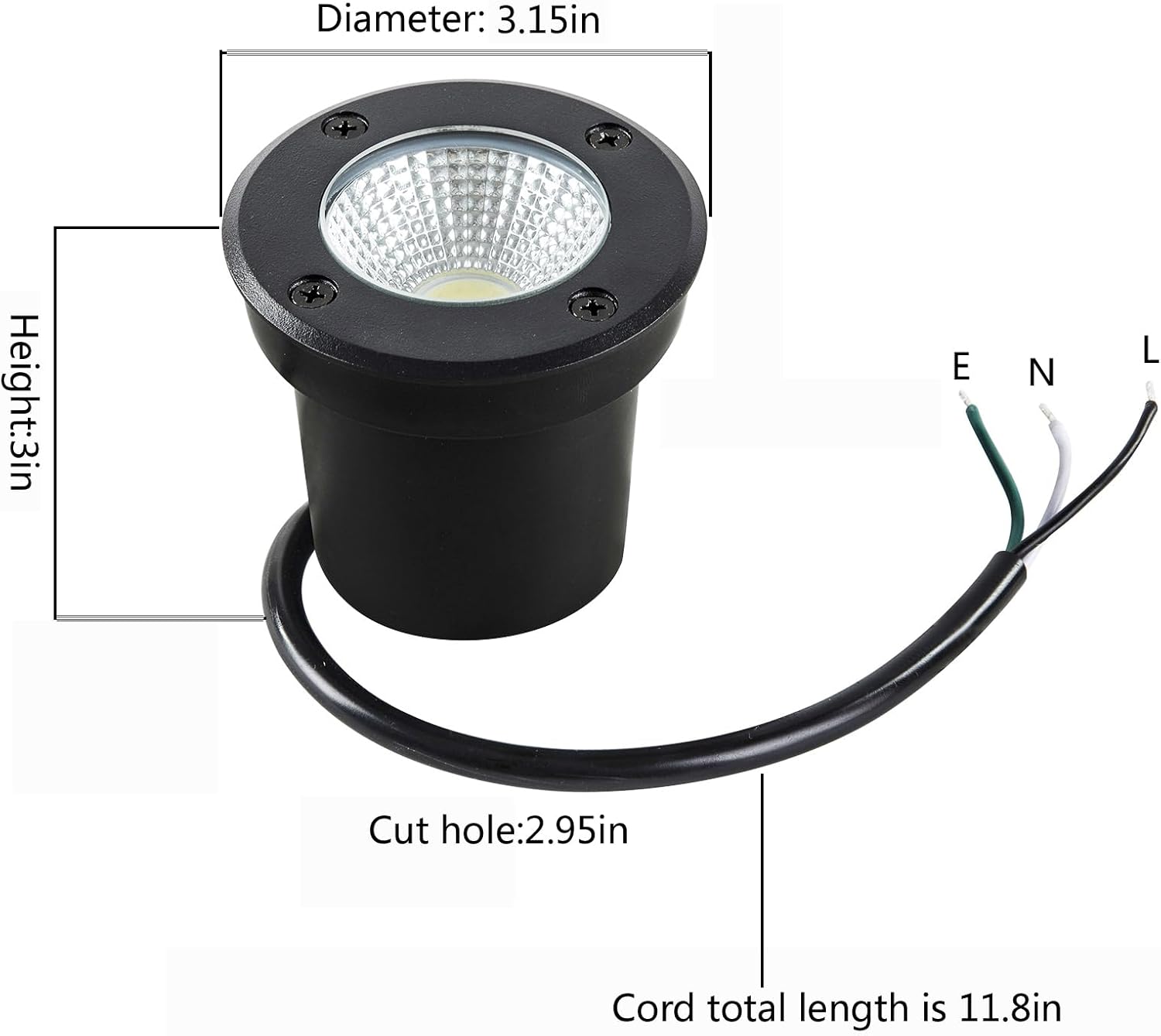 Outdoor Landscape Lights,5W 500lm,High Voltage 110V 120V Ground Lights,IP65 Waterproof LED Well Light,3CCT Selectable Underground Lamps Wired for Garden,Pathway,Driveway,Pack of 8