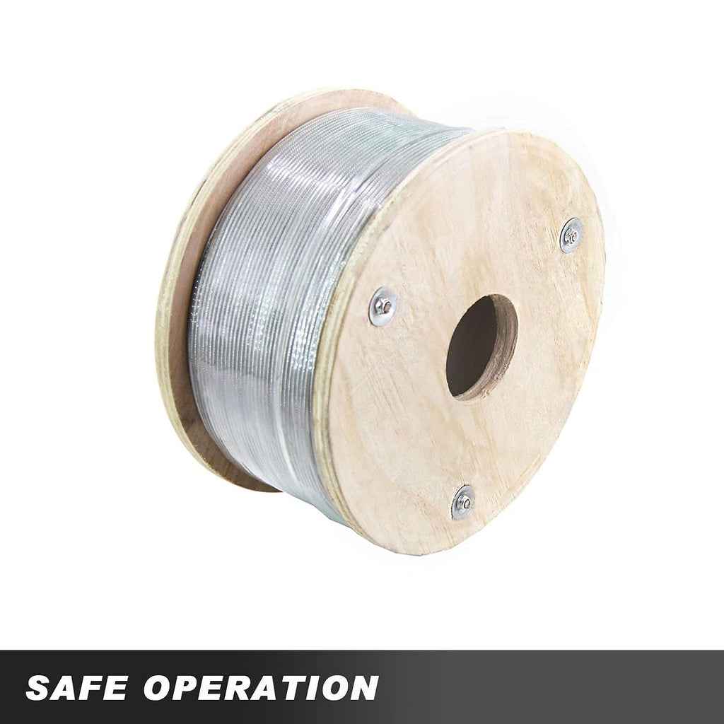 500FT 304 Stainless Steel Cable, Stainless Steel Decking Railing 3/16 inch with 7 x 19 Strand Construction, 3700lbs Breaking Strength Marine Grade for Rail, Deck, Clothesline and DIY Balustrade