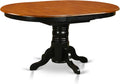 East West Furniture AAVT-BLK-TP Avon Kitchen Dining Table - an Oval Solid Wood Table Top with Butterfly Leaf & Pedestal Base, 42x60 Inch, Black & Cherry