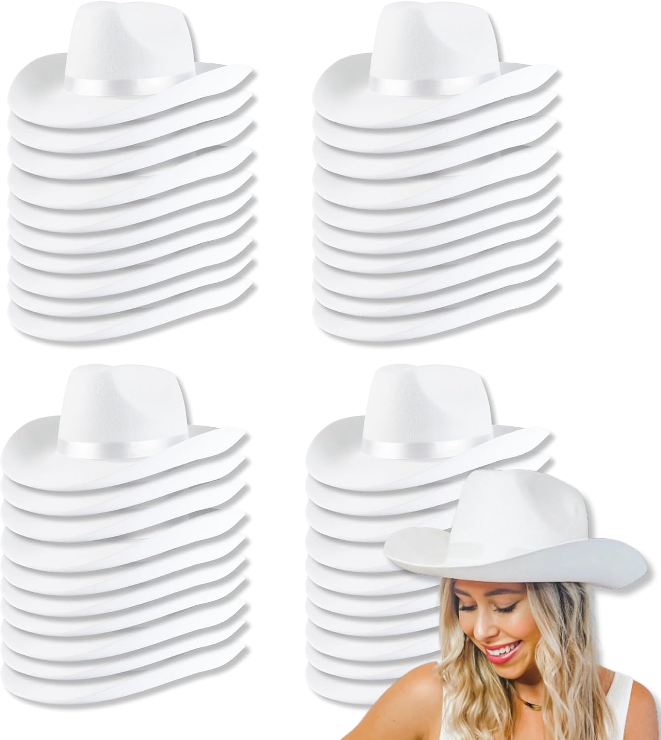 Cowboy Hats | Cowgirl Cosplay Novelty Bulk Costumes | Bridal Shower Engagement Girls Trip Bridesmaid Gift Goodie Bag Favor