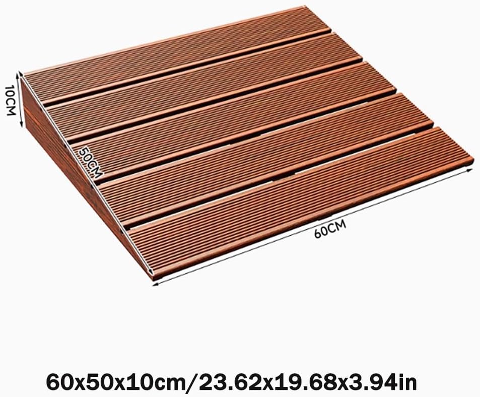 Wooden Threshold Ramp for Home Steps, 6' 7' 8' Rise Curb Ramp Doorway Ramps, Anti-Slip Entry Ramps for Wheelchair Walker Cart Scooter(60x50x10cm/23.62x19.68x3.94in)