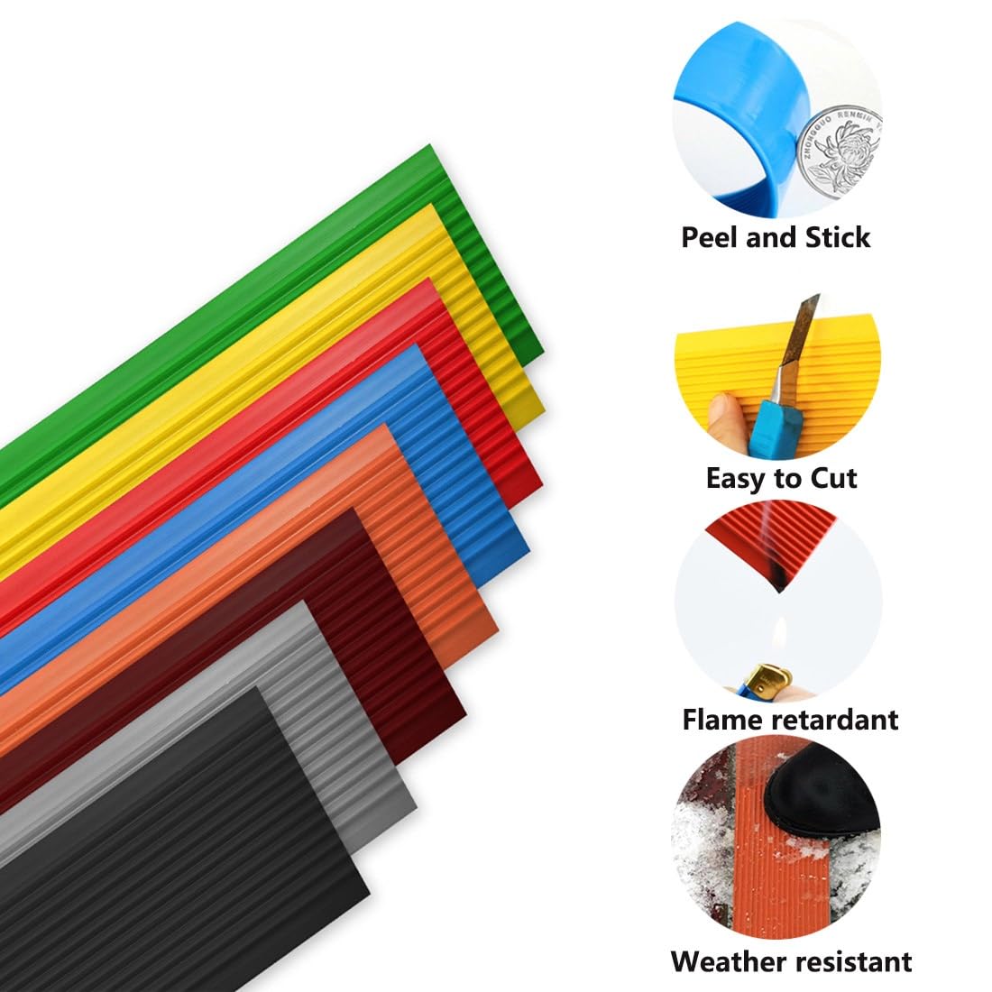33ft Self-Adhesive Stair Edge Trim Protector Anti-Slip, PVC Flexible Floor Transition Strip for Doorway, Threshold Strip Cuttable for Indoor/Outdoor Step(Blue,10cm/4in)