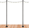 EXCELLO GLOBAL PRODUCTS Premium String Light Poles - 2 Pack - Extends to 10 Feet – Deck Mount (Wood/Concrete)