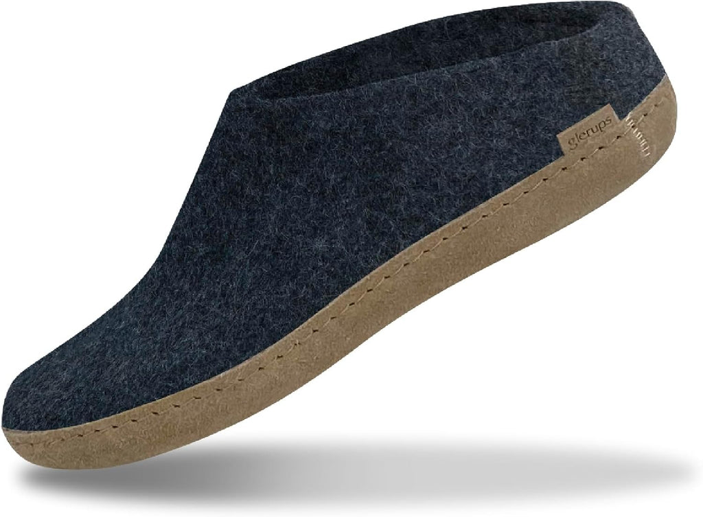 Glerups 100% quality wool mix Slipper with leather sole - Unisex Slip-on