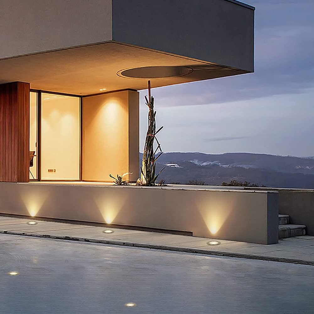 3W Led Low Voltage Landscape Lighting with Wire Connectors and Well Lights for Garden, Driveway, Deck, Tree (12 Pack)