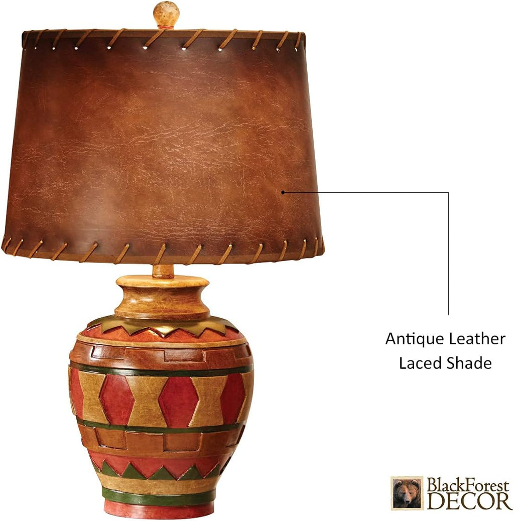 BLACK FOREST DECOR Great Plains Pottery Table Lamp - Southwestern Accent Lighting
