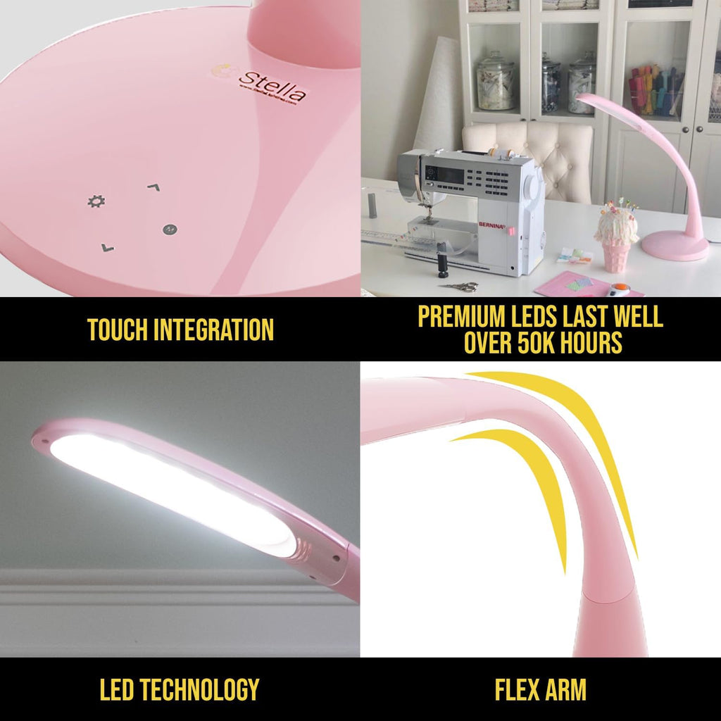 Stella Two Task Lamp, Adjustable Desk Lamp, Dimmable LED Light with Custom Color Temperature for Desk, Home Office, Bedroom, or Living Room, Modern Design for Work, Study, and Reading Needs (12W)