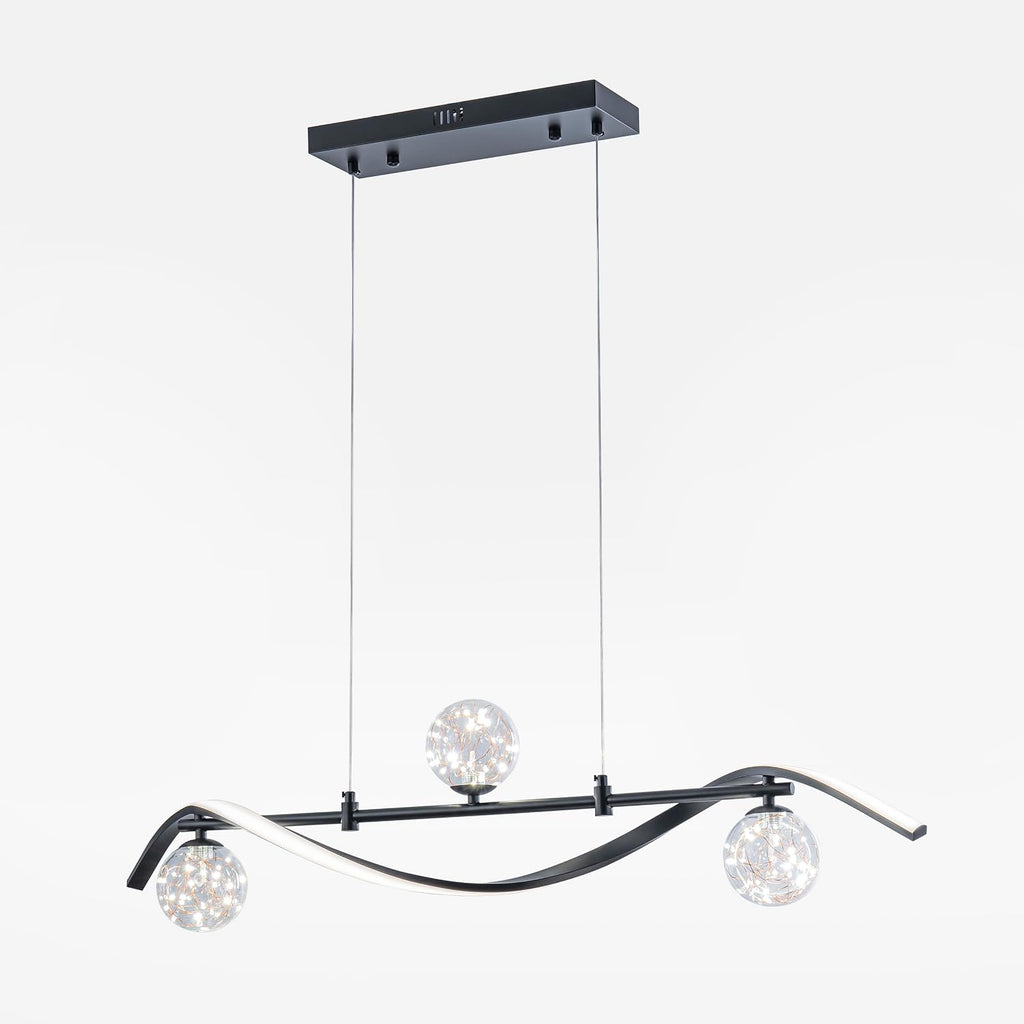 homary 40.2' Dimmable Kitchen Island Lighting, Black 4-Light Dining Room Light Fixture Over Table Linear LED Chandelier Island Lights for Kitchen