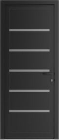 VDOMDOORS Front Exterior Prehung Metal-Plastic Door | Manux 8415 Matte Black | Residential Doors Entrance Patio Garage W32 x H80 Left-Inswing