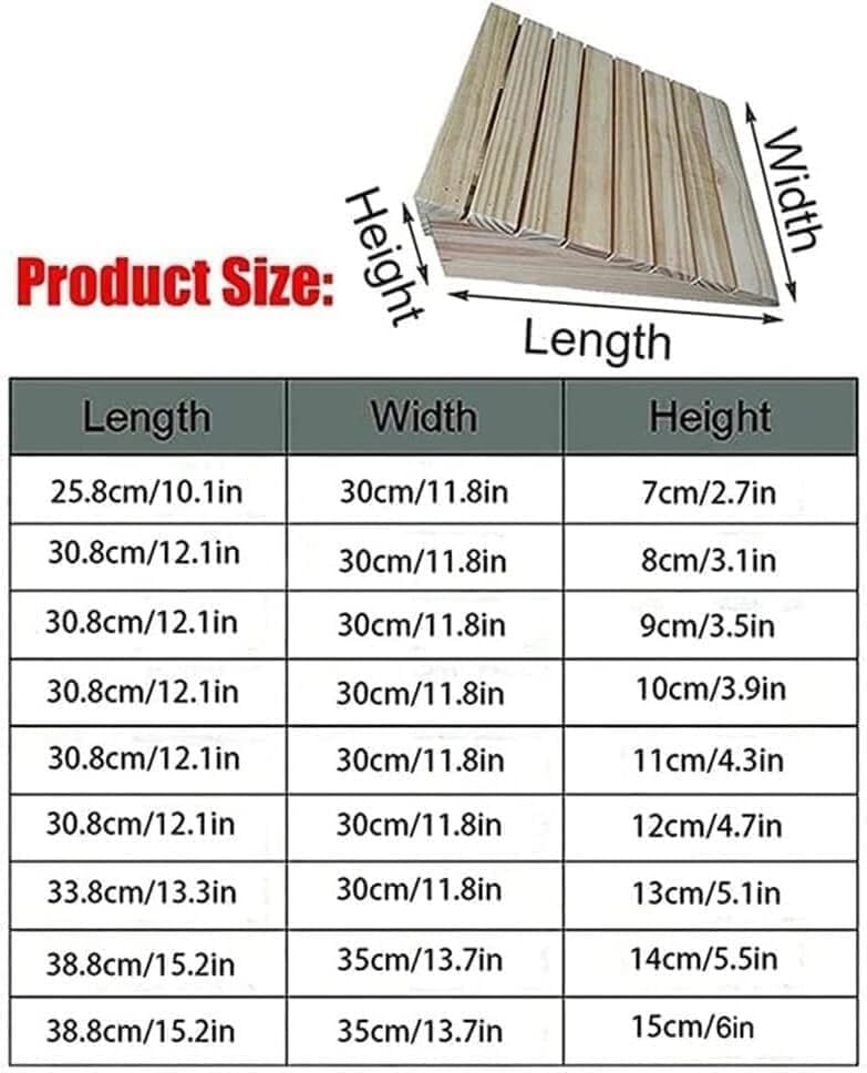 Rubber Ramps Wooden Threshold ramp, Suitable for doorways, wheelchairs, entrances, Outdoor Steps(33.8 * 35 * 15cm)