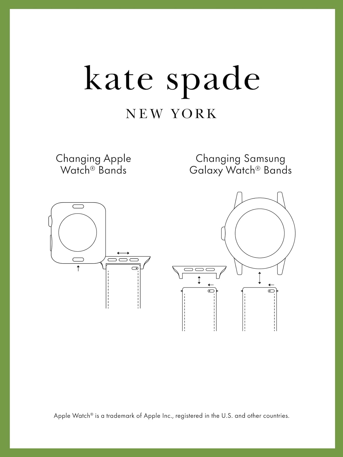 kate spade new york Designer Interchangeable Stainless Steel Band Compatible with Your 38/40/41mm Apple Watch Series 9/8/7/6/5/4/3/2/1/SE