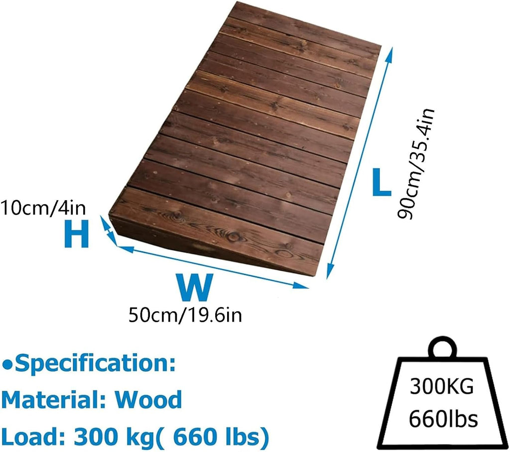 Lightweight Curb Ramp, Wooden Threshold Ramp, Car Ramp, Wheelchair Ramp, Entry Ramp, Handicap Ramp, Driveway Ramp, Portable Ramp - for Stairs, Steps, Doorways, Shops