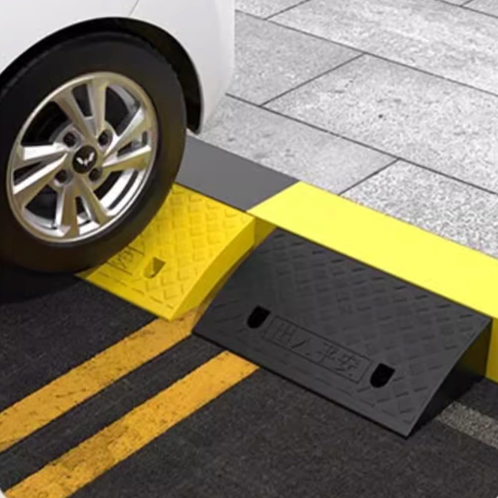 Portable Wheelchair Ramp for Doorway Stairs Garage Non Slip Rubber Curb Ramp Threshold Ramp for Easy Access 3.5in Rise Green (Black 4in/10cm)