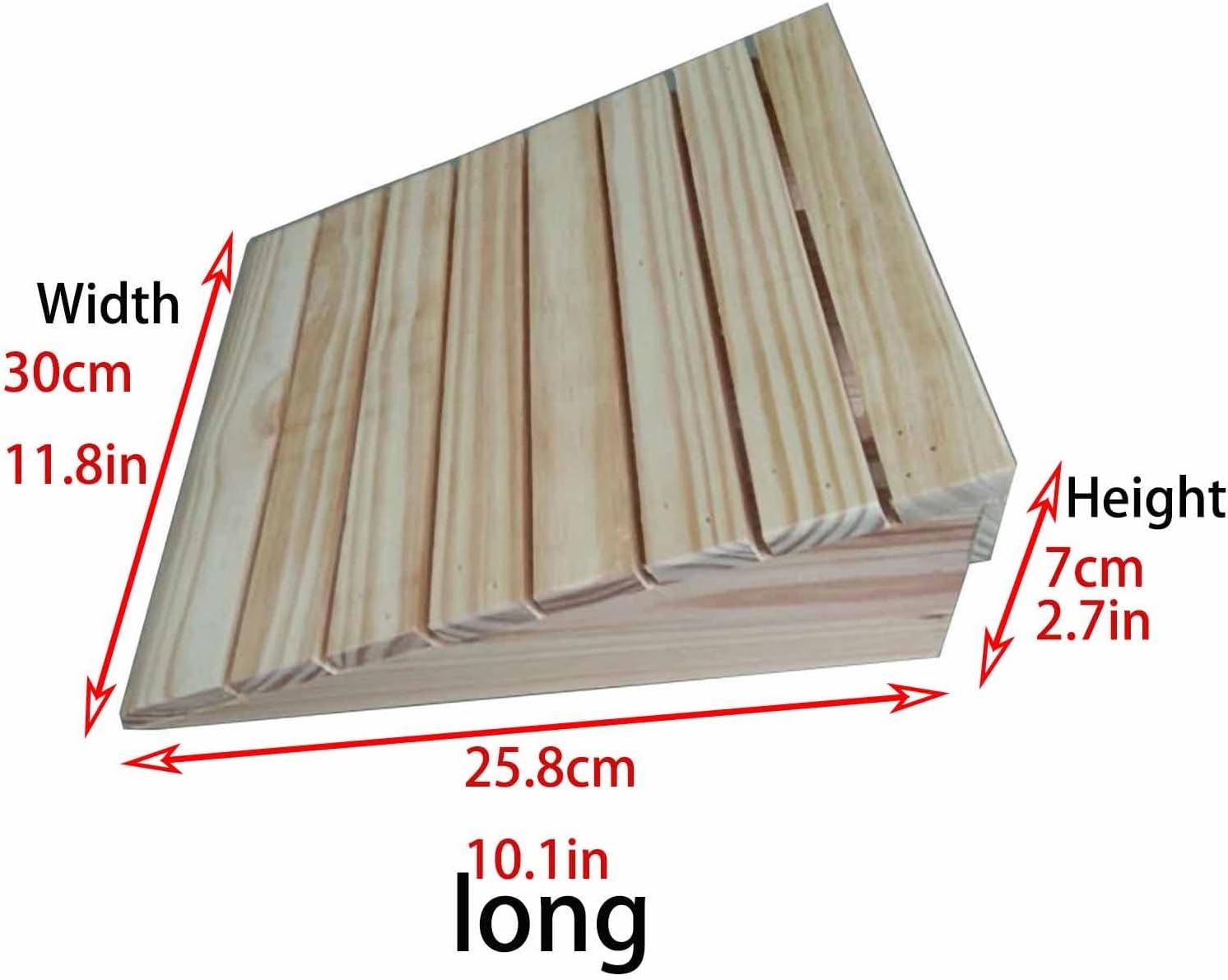 JYDQM Wheelchair Ramp Portable Wooden Threshold Ramps for Doorways, Pets/Kids/Elderly/Disabled Entryway Ramp Wheelchair Ramp 3/4/5/6 Inch Rise, Non Slip Curb Ramp(Size:25.8 x 30 x 7cm)