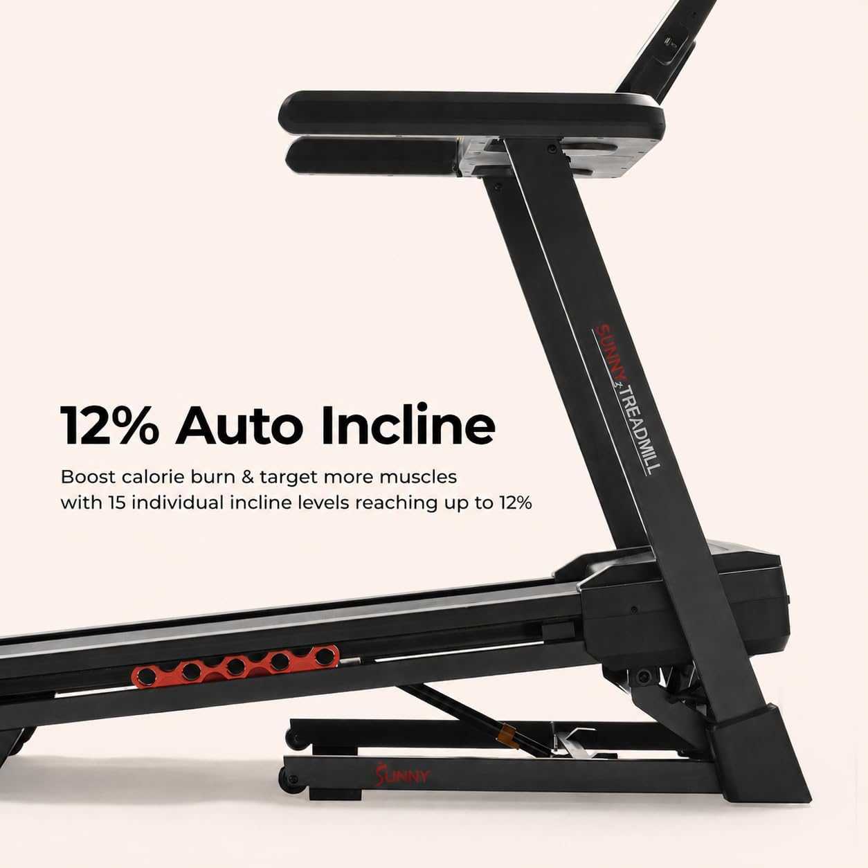 Sunny Health & Fitness Exercise Treadmills Double Deck Sizes and Incline Features with Bluetooth & SunnyFit App