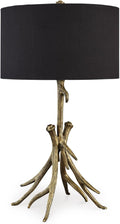 Signature Design by Ashley Josney Rustic Cast Aluminum Root Table Lamp with 3-Way Switch, Metallic & White