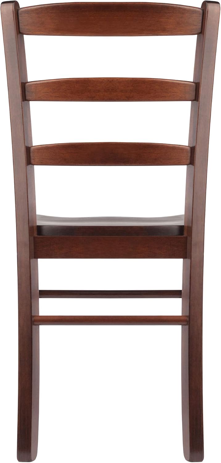 Winsome Benjamin Ladder Back Chair Set of 2 in Walnut, Classic Backed Kitchen & Dining Room Chairs, Simple & Elegant Home Seating Solution, Great for Office, Hallway, Bedroom