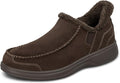 Orthofeet Men's Orthopedic Vito Hands-Free Water-Repellent Faux Fur Lined Slipper