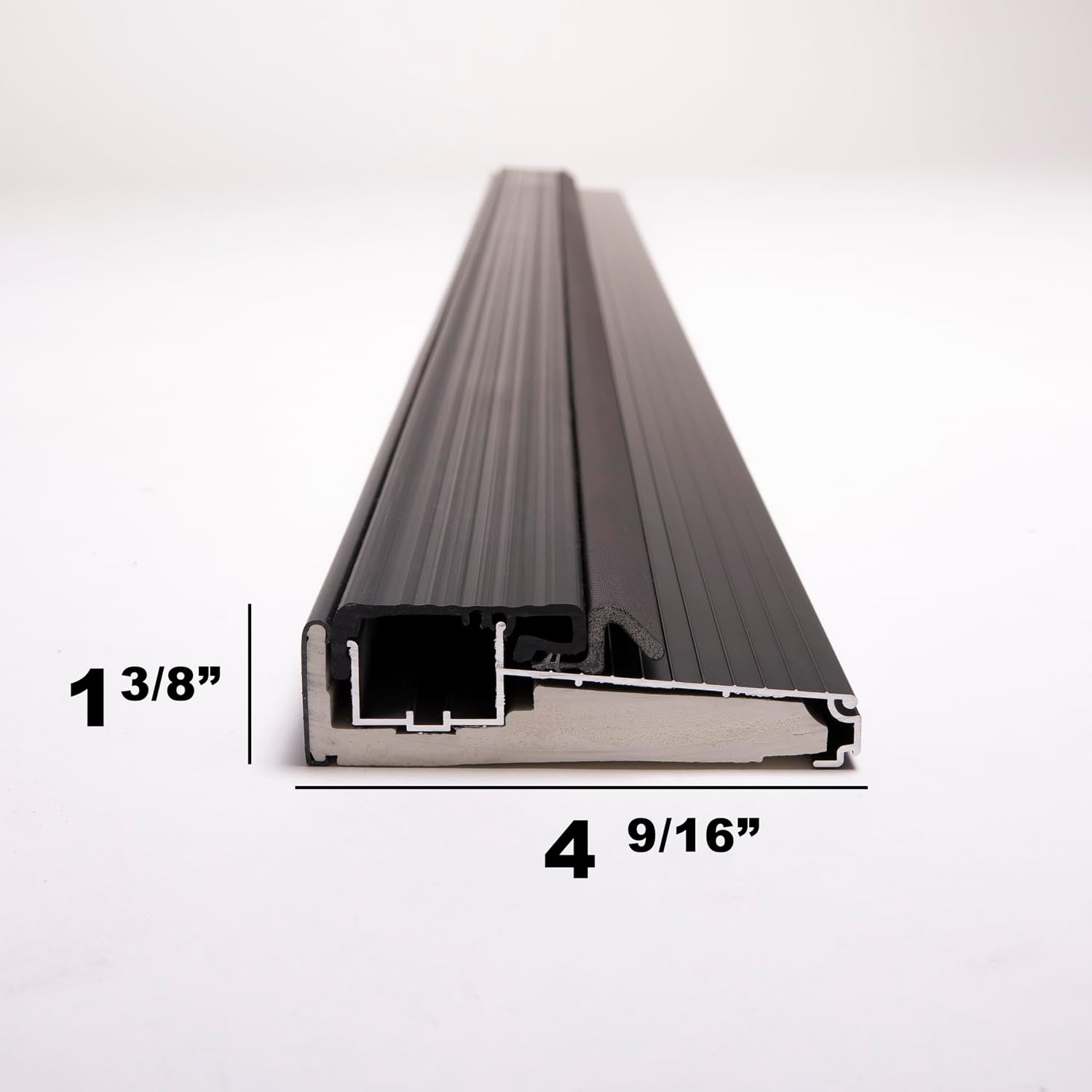 Heavy Duty Black Aluminum Outswing Door Threshold – 4-9/16' Width x 1-3/8' Height – Weatherproof, Energy Efficient, Easy Install – Commercial & Residential Use (36 inch)