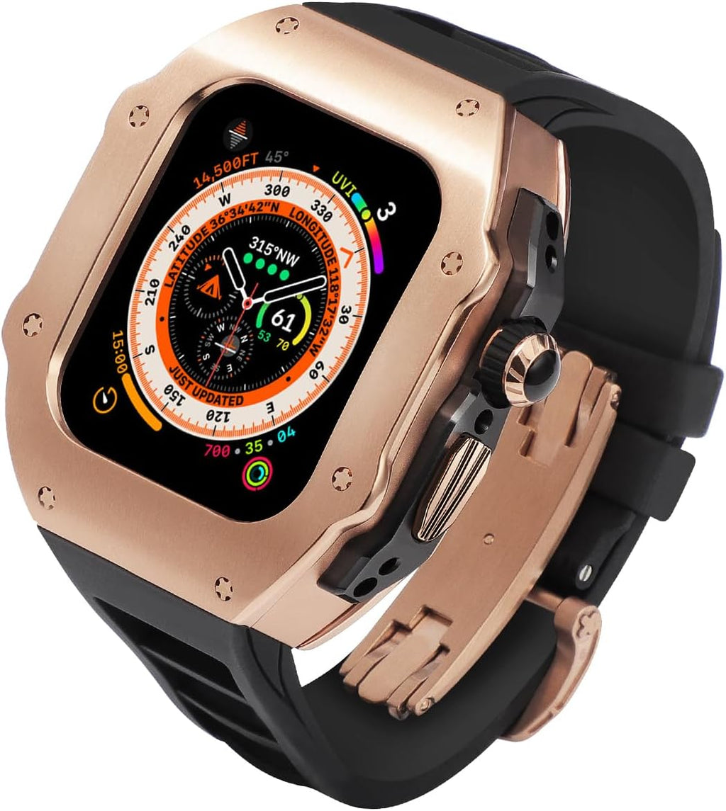 316L Stainless Steel Case with Band for Apple Watch Ultra 3/2/1 49mm, Series 11/10 46mm, Luxury Rugged Military Protective Metal Cover Tactical Heavy Duty Protection Strap