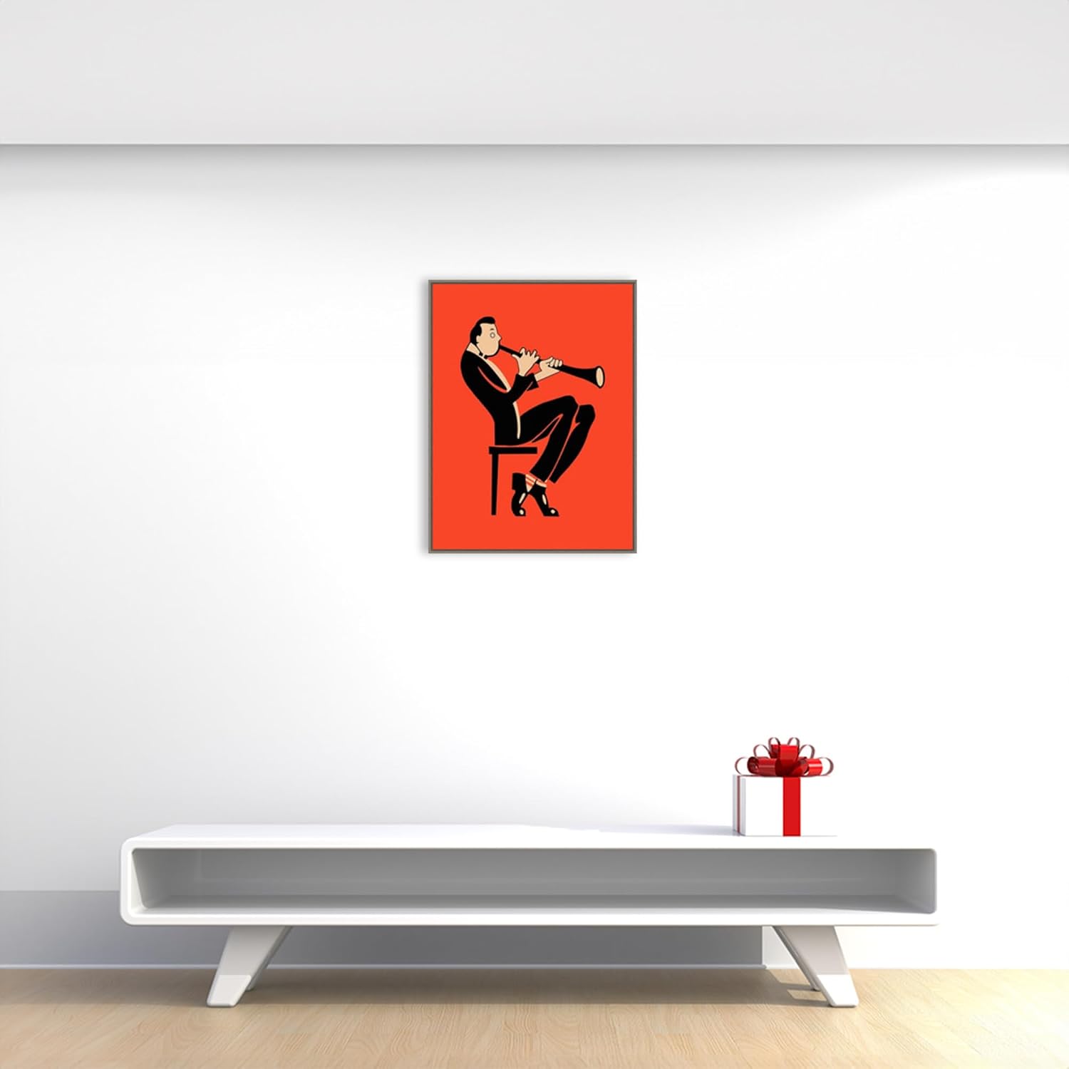 Amanti Art Framed Canvas Wall Art 30x23 The Clarinet by Mark Rogan, Framed Wall Art Canvas, Music Artwork, Country Rustic Decor, Large Poster Painting for Living Room, Bedroom, Bathroom, Kitchen,