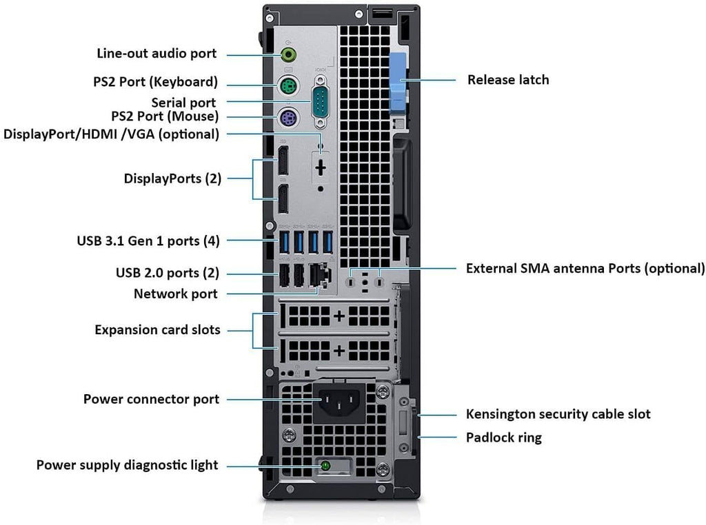 Dell Optiplex 7070 SFF Desktop PC, Core i5-8500, 16GB DDR4, 256GB SSD, USB WiFi, USB BT, Keyboard & Mouse, Windows 11 Pro (Renewed)