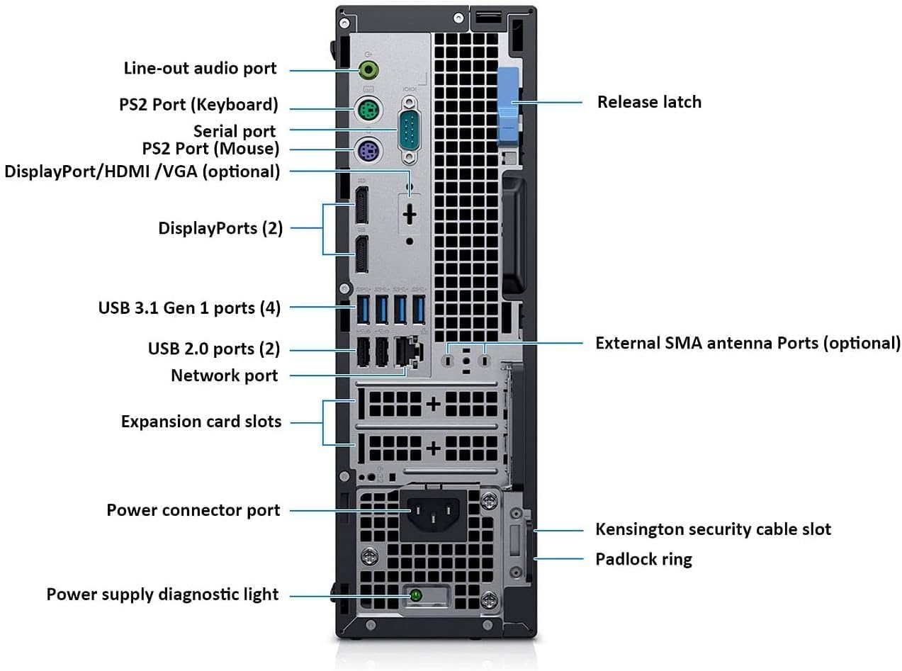 Dell Optiplex 7070 SFF Desktop PC, Core i5-8500, 16GB DDR4, 256GB SSD, USB WiFi, USB BT, Keyboard & Mouse, Windows 11 Pro (Renewed)
