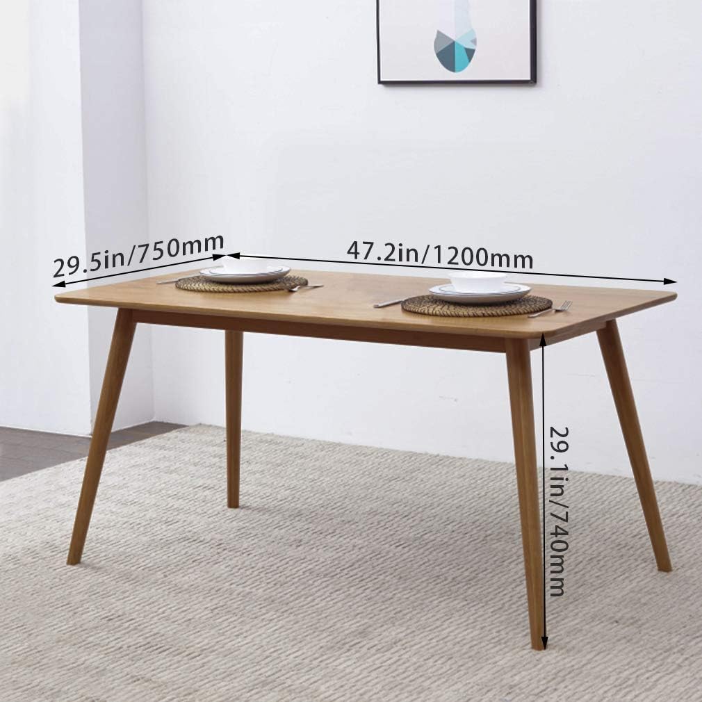 47' Dining Table Kitchen Table Dining Room Table Small Kitchen Table for Small Spaces Table Modern Home Furniture Dinner Table Rectangular (Natural)