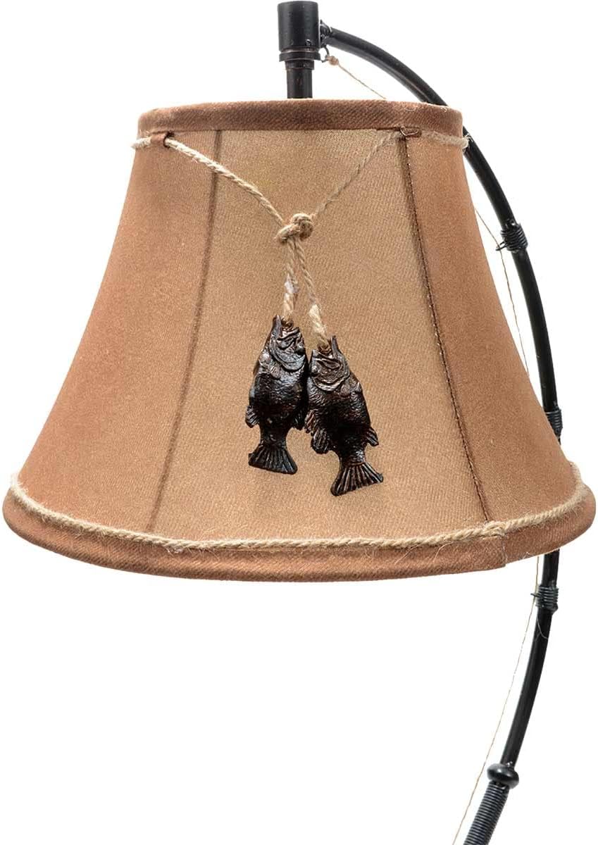 BLACK FOREST DECOR - Fishing Reel Table Lamp with Faux Moleskin Shade - Perfect Cabin & Lodge Decor - 28' x 15' x 13'