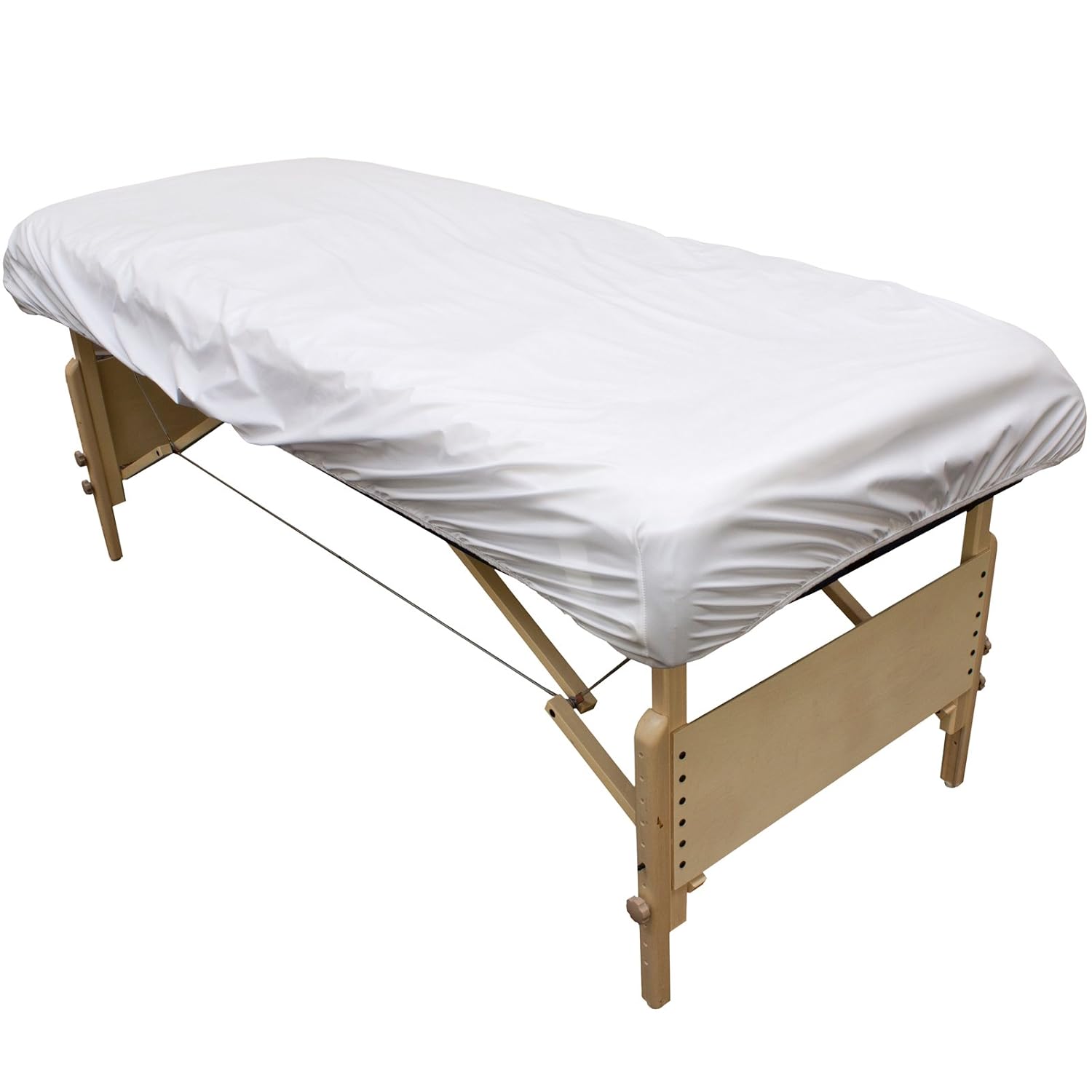 Body Linen 10 Pack Protective Massage Table Cover - Reusable Massage Table Barrier with Wipe Clean Surface. Waterproof PUL Material, Machine Washable. - White