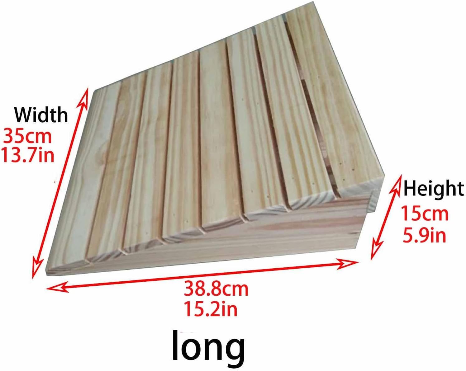 JYDQM Wheelchair Ramp Portable 3/4/5/6inch Rise Wooden Threshold Ramp for Home/Front Door/Yard/Doorways, Wheelchairs Walkers Car Motorcycle Entry Transition Ramp(Size:38.8 x 35 x 15cm)