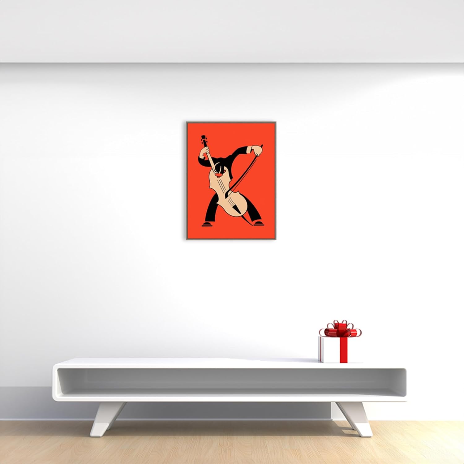 Amanti Art Framed Canvas Wall Art 30x23 The Cello by Mark Rogan, Framed Wall Art Canvas, Music Artwork, Country Rustic Decor, Large Poster Painting for Living Room, Bedroom, Bathroom, Kitchen, Office