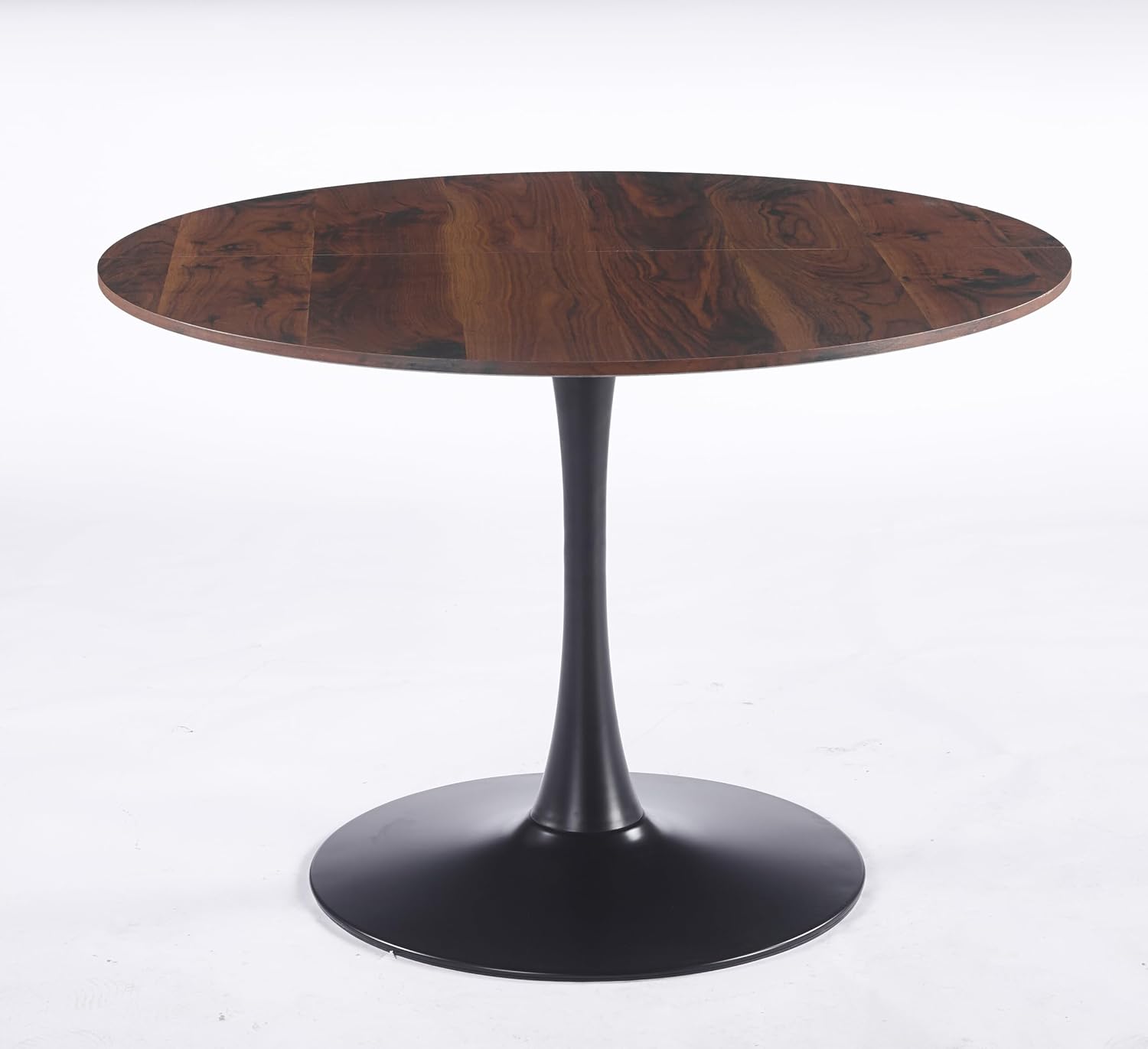 42' Tulip Table for 4-6 Persons Modern Round Dining Room Table, Mid-Century Modern Walnut Small Kitchen Table with MDF Wooden Top, Leisure Coffee Table for Living Room, Dining Room, Office