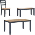 Signature Design by Ashley Gesthaven Casual Dining Room Table Set with 4 Chairs and Bench, Set of 6, Mango Wood, 30.25' Table Height, Blue & Light Brown