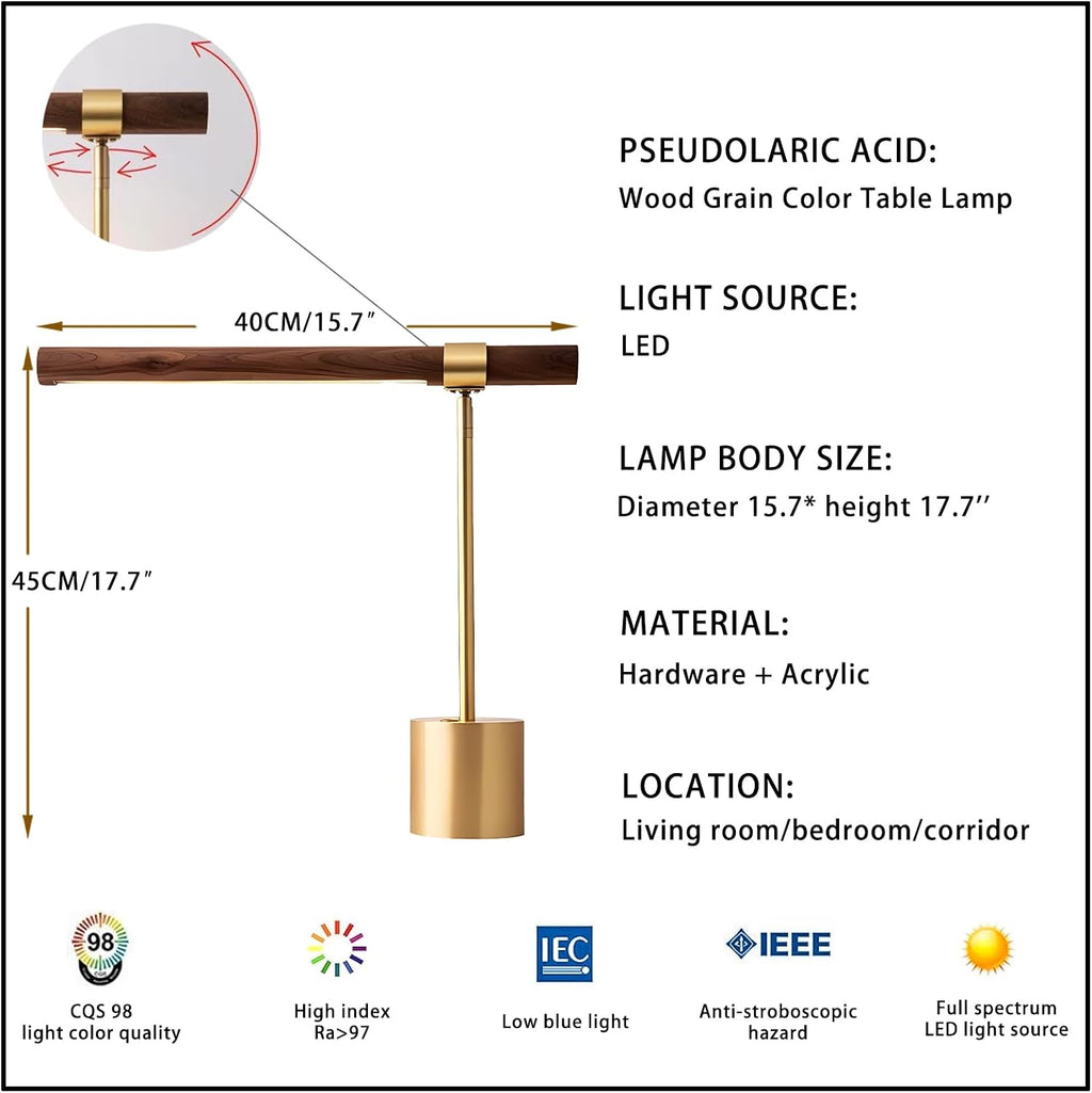 LED Desk Lamp Adjustable Brightness Eye-Caring Study Light for Office Reading Working Bedroom Nightstand Dormitory Computer Desk Task Lighting