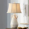Regency Hill Isabella Country Cottage Core Jar Accent Table Lamp Rustic 27' Tall Ivory Ceramic Milk Crackle Beige Bell Shade Decor for Living Room Bedroom House Bedside Reading (Colors May Vary)
