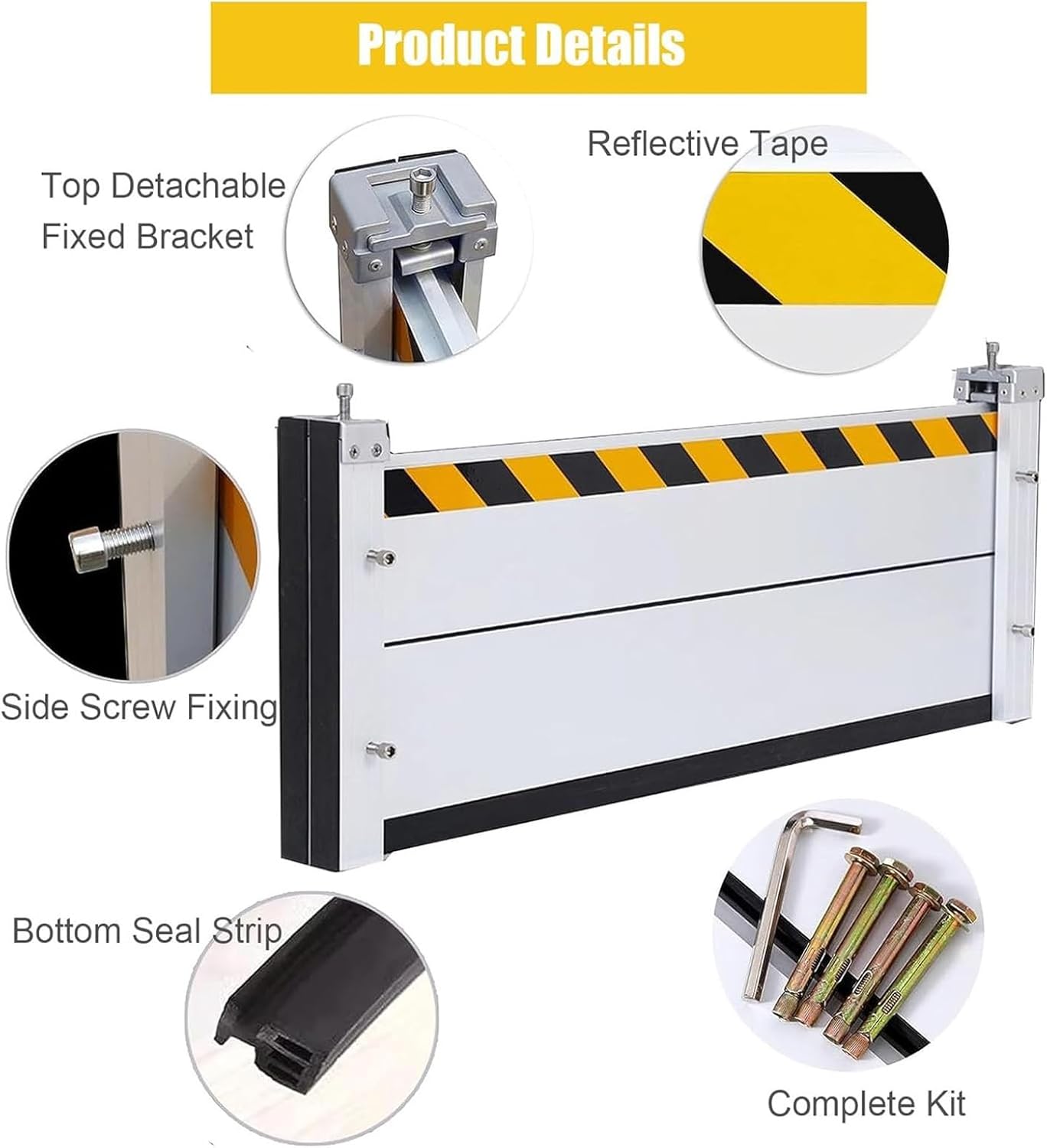 Exterior Mounted Garage Flood Protection Threshold Kit, Removable Temporary Waterproofing System, Aluminum Unit Modular Design Flood Protection Panel For Garage/basement/warehouse ( Color : L-205cm80.