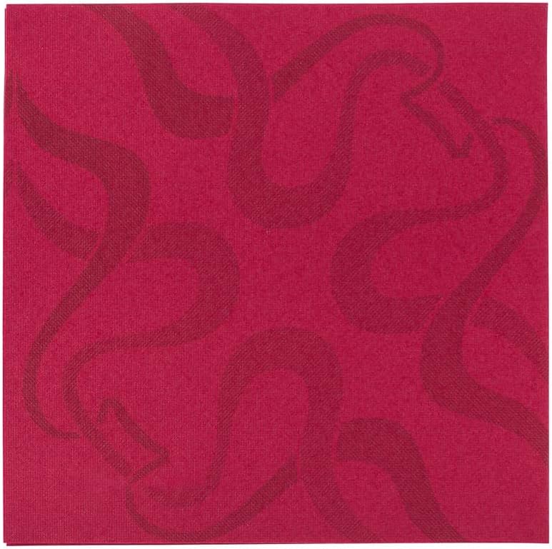 Restaurantware Luxenap 15.75 Inch Disposable Napkins 600 Soft Linen Like Napkins - Absorbent Air Laid Bordeaux With Vintage Pattern Paper Cloth Like Napkins Pre-folded For Dinner Party Guests