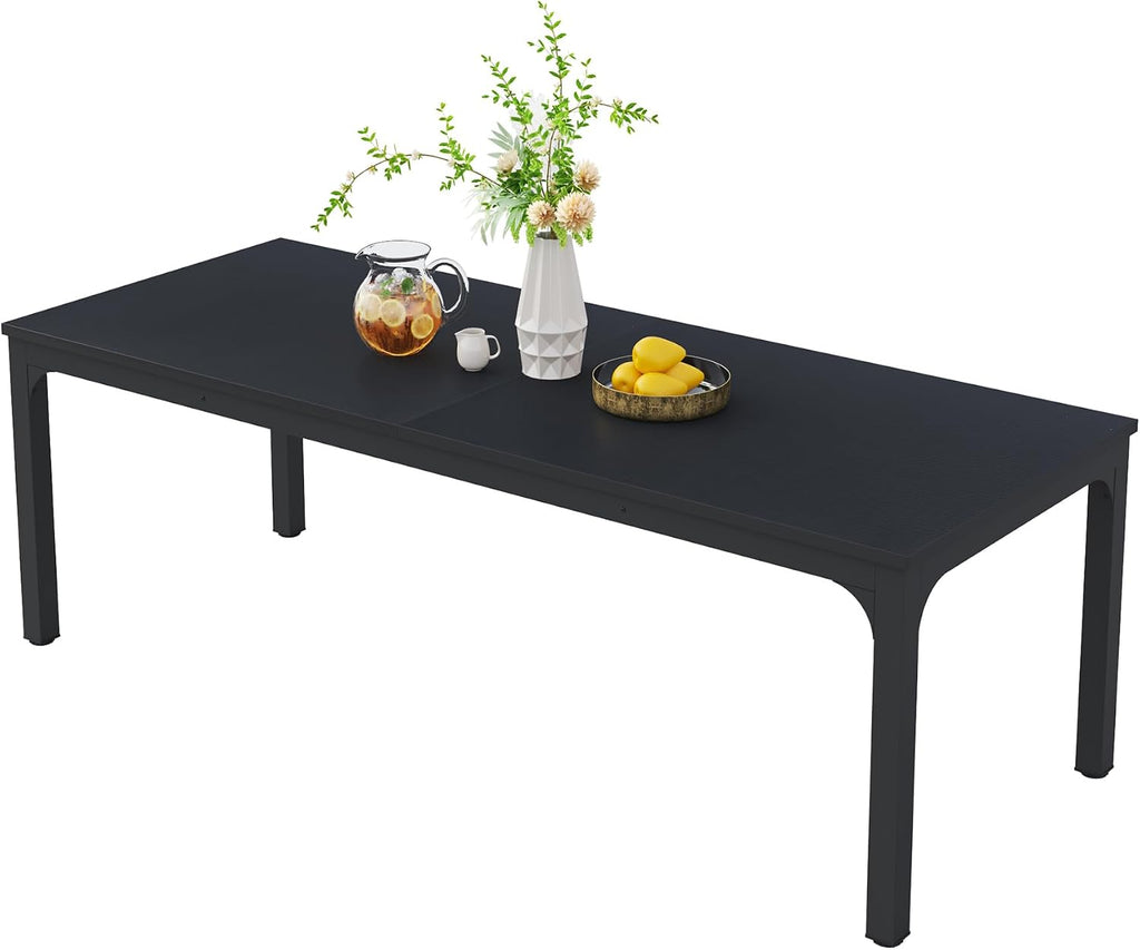Tribesigns Black Dining Table for 6-8 Person, 78 inch Large Long Rectangle Kitchen Dinner Table for Dining Room, 78.7 x 27.5 x 29.5 Inches(Only Table)